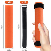 Orange rod floats with hook-and-loop straps